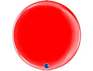 Г Шар (15"/38 см)  3D СФЕРА Б/РИС  Металлик Red, 1 шт
