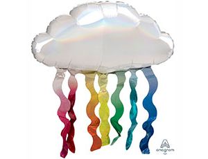 А Шар (30"/76 см) Фигура, Облако с дождиком, переливы, 1 шгт