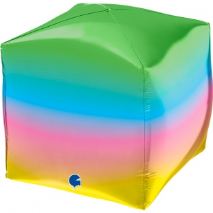 Gr Шар  (18''/46 см) 3D Куб, Радужный, 1 шт