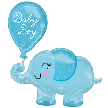 А Шар (31"/78 см) Фигура, Слоник голубой Baby Boy, в упак, 1 шт