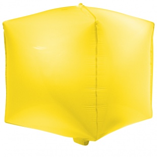 К Шар (20''/51 см) 3D Куб, Макарунс, Лимонно-желтый, 1 шт