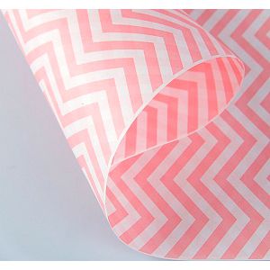 Упаковочная бумага, Крафт 70гр (0,5*10 м) Зигзаги, Розовый, 1 шт