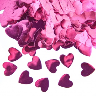 Конфетти фольга Сердце, Розовый, Металлик, 1,5 см, 50 г